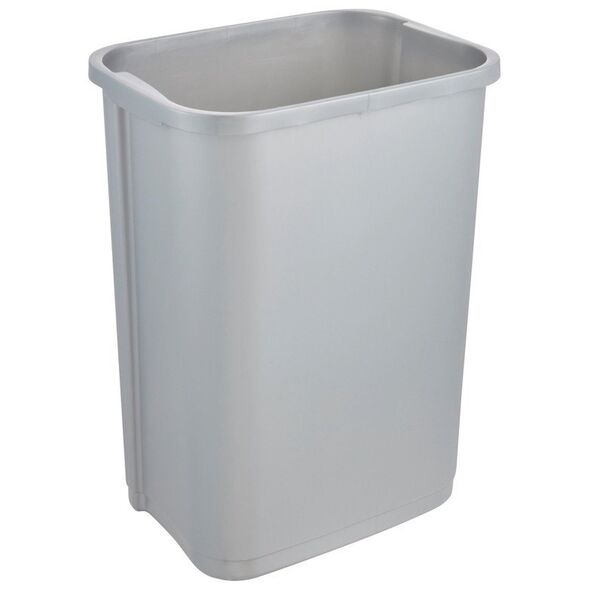Waste bin with swivel lid 10L Swantje 25 5x19x38cm air silver color 4001515306959