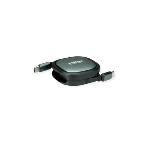 ROLINE Καλώδιο USB 2.0 τύπου C, 60W, C-C, M/M, μαύρο, 1,2 m