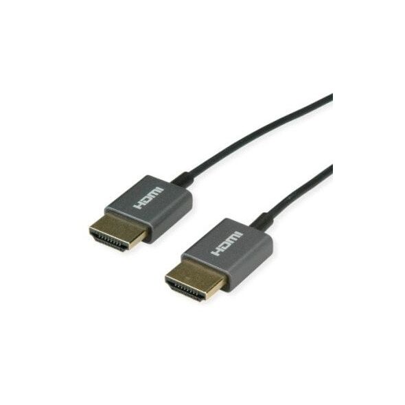 Καλώδιο ROLINE HDMI 8K (7680 x 4320) Ultra HD + Ethernet, M/M, ομοαξονικό, εξαιρετικά λεπτό, μαύρο, 1,5 μ