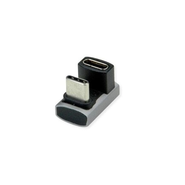 Προσαρμογέας ROLINE, USB4 Gen 3x2, αλουμίνιο, 360°, τύπος C, M/F, ασημί