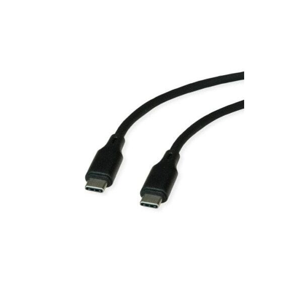 ROLINE Καλώδιο USB 2.0, C-C, M/M, 60W, σιλικόνης, μαύρο, 1 m
