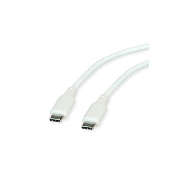 ROLINE Καλώδιο USB 2.0, C-C, M/M, 60W, σιλικόνης, λευκό, 1 μ