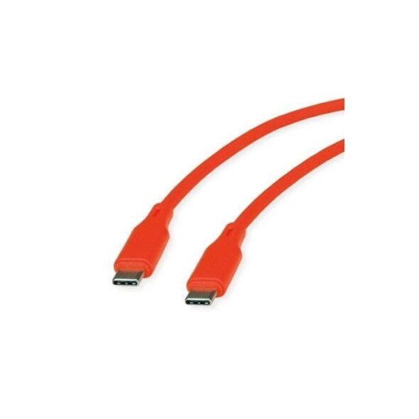 ROLINE Καλώδιο USB 2.0, C-C, M/M, 60W, σιλικόνης, πορτοκαλί, 1 m