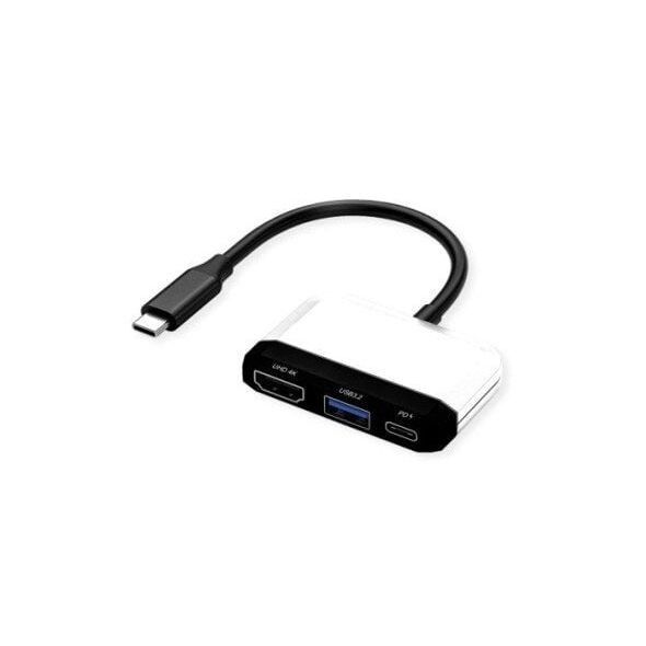 VALUE Σταθμός σύνδεσης τύπου C, 1x HDMI 4K30, 1x USB 3.2 Gen 1 A, 1x τύπου C (PD)