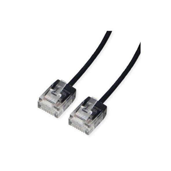 ROLINE UTP Data Center Patch Cord Cat.6A (Class EA), LSOH, Slim, Ultra Short Connector, μαύρο, 1 μ