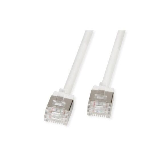 ROLINE U/FTP Data Center Patch Cord Cat.6A (Class EA), LSOH, Slim, Ultra Short Connector, λευκό, 1,5 m