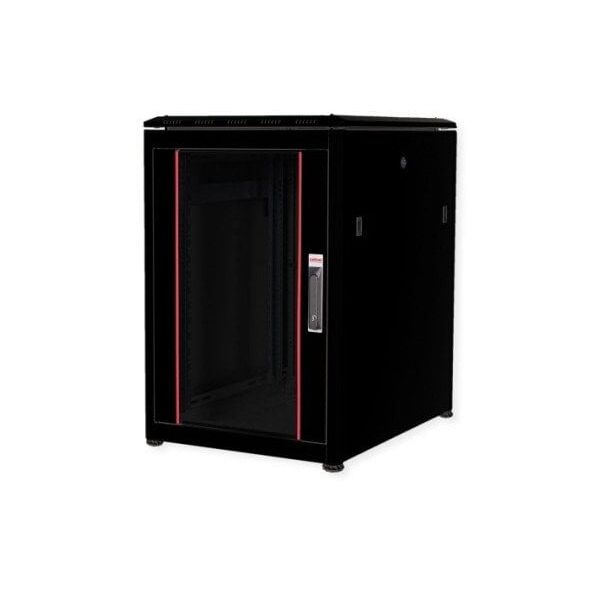 ROLINE 19 ιντσών ντουλάπα δικτύου Pro 16U, 600x800 ΠxΒ με γυάλινη πόρτα, μαύρη