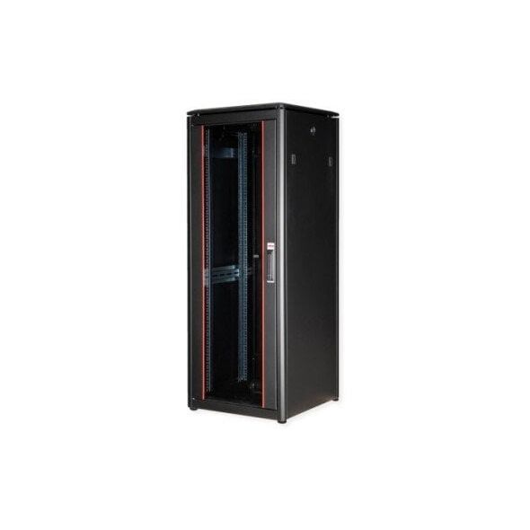 ROLINE 19 ιντσών ντουλάπα δικτύου Pro 32 U, 600x600 ΠxΒ, γυάλινη πόρτα, μαύρη