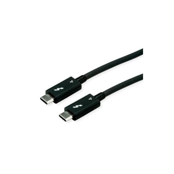 Kabel ROLINE Thunderbolt 4, 40 Gbit/s, 100 W, C-C, M/M, pasywny, czarny, 0,5 m