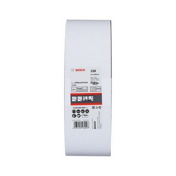 Bosch Zestaw taśm szlifierskich X440 75 x 533mm ziarnistość 150 10szt. (2608606084)