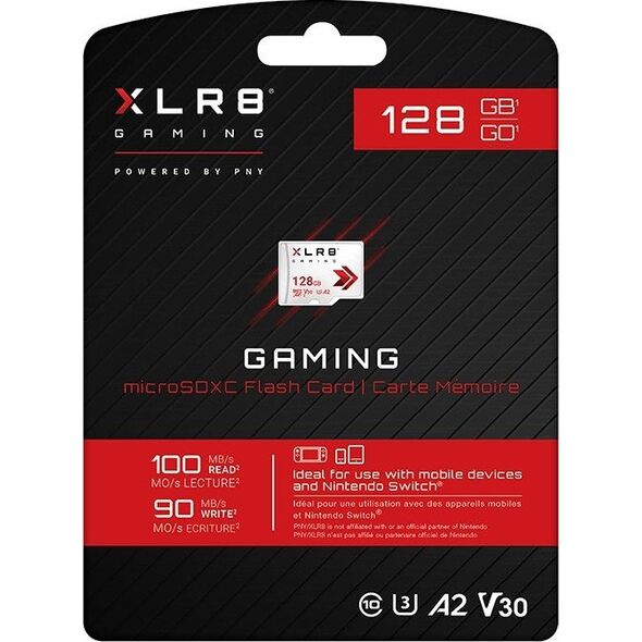 Karta PNY XLR8 Gaming MicroSDXC 128 GB Class 10 UHS-I/U3 A1 V30 (P-SDU128V32100XR-GE)