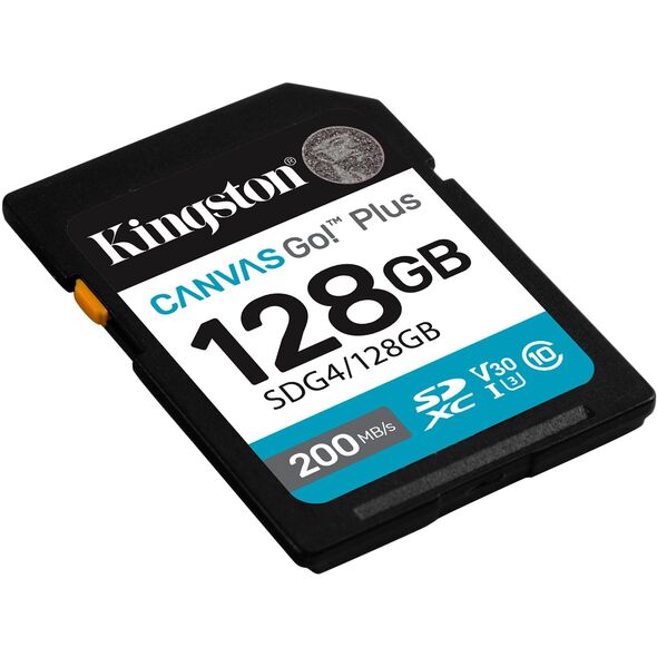 Karta Kingston Canvas Go! Plus (Gen4) SDXC 128 GB Class 10 UHS-I/U3 V30 (SDG4/128GB)