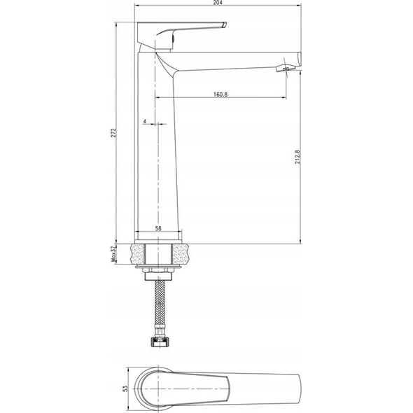 Bateria umywalkowa Cersanit Moduo stojąca chrom (S951-363)