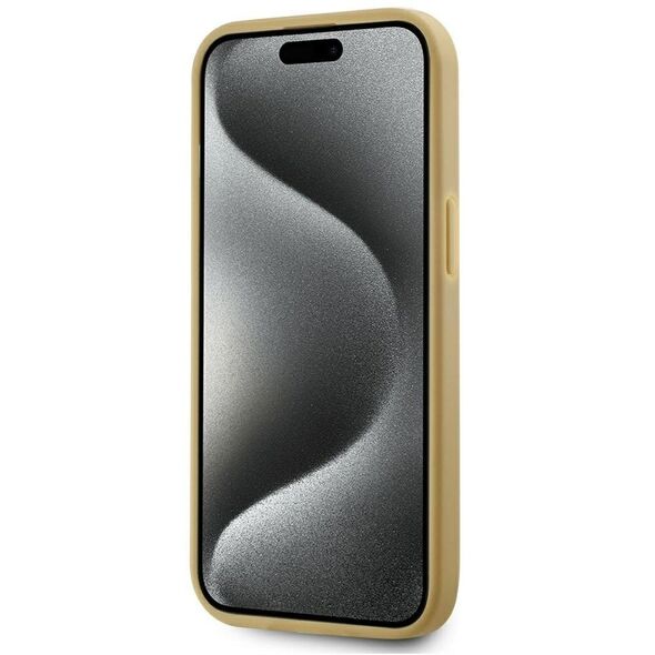 Etui Karl Lagerfeld Wrinkled Metal       Signature do iPhone 15 złoty