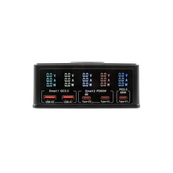 EXSYS EX-1106 Multiport High Power Charger mit QI 15W und USB-C PD mit max. 160W