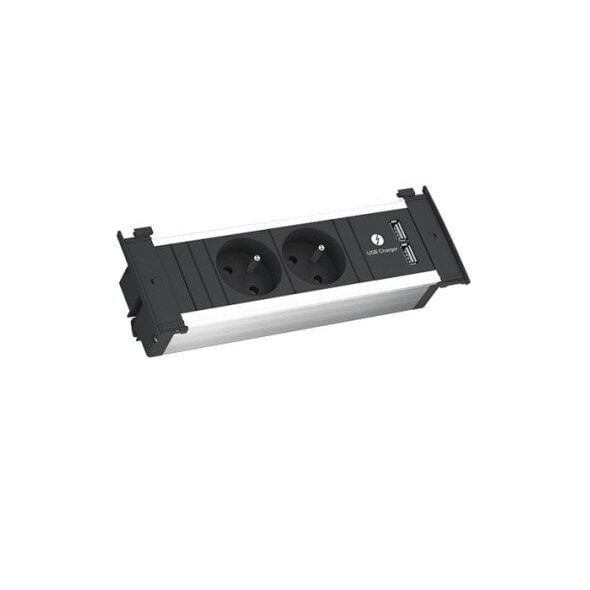 BACHMANN KAPSA S 2xUTE 1xUSB Ładowarka sieciowa 2.0m CEE7/7