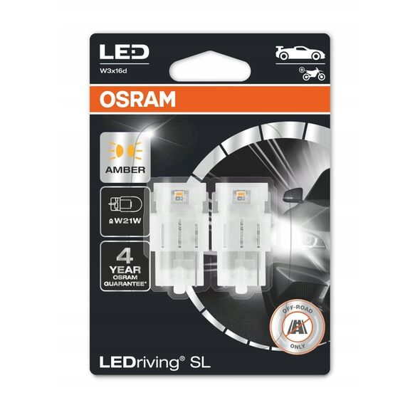 Λάμπες Osram LED W21W 7505DYP-02B (2 τεμάχια) κίτρινες