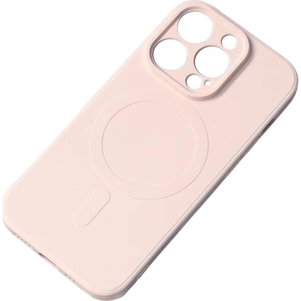 Hurtel Silikonowe etui kompatybilne z MagSafe do iPhone 15 Plus Silicone Case - kremowy