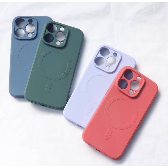 Hurtel Silikonowe etui kompatybilne z MagSafe do iPhone 15 Plus Silicone Case - szare