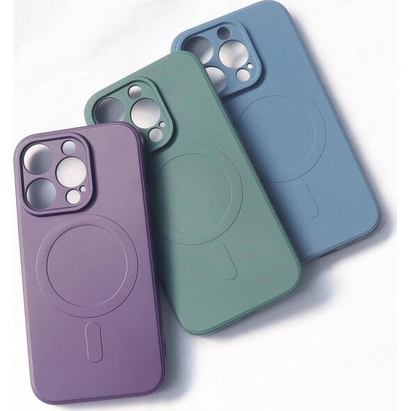 Hurtel Silikonowe etui kompatybilne z MagSafe do iPhone 15 Plus Silicone Case - szare
