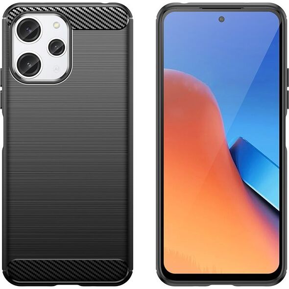Hurtel Elastyczne etui wzór karbon do Xiaomi Redmi 12 Carbon Case - czarne