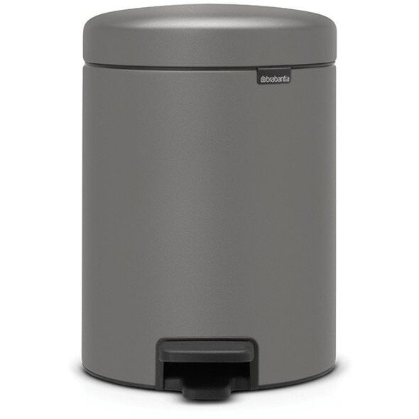 Κάδος απορριμμάτων BRABANTIA με πεντάλ NewIcon 5L Mineral Concrete Grey 126284