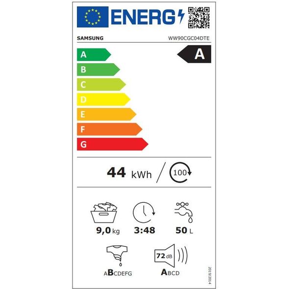 Samsung WW90CGC04DTELE 9 kg  dzilums 55 cm  1400 apgr/min
