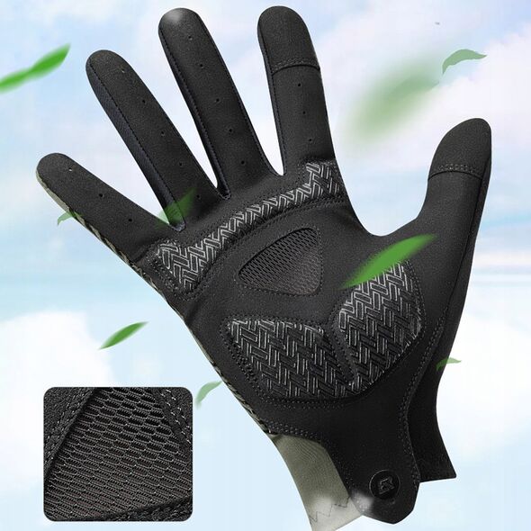 Rękawiczki rowerowe Rockbros wiosna/lato/jesień, pełne, rozmiar: XL- czarne