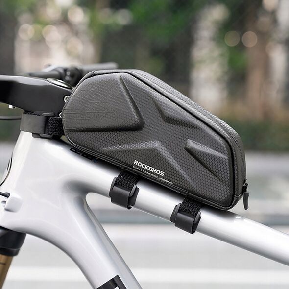 Torba rowerowa Rockbros usztywniana, na ramę, na rurę górną 1,4l – czarna