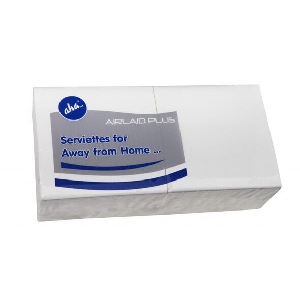 Serwetki AFH AHA, 2-warstwowe, składanie 1/4, 33x33cm, 250 szt., białe