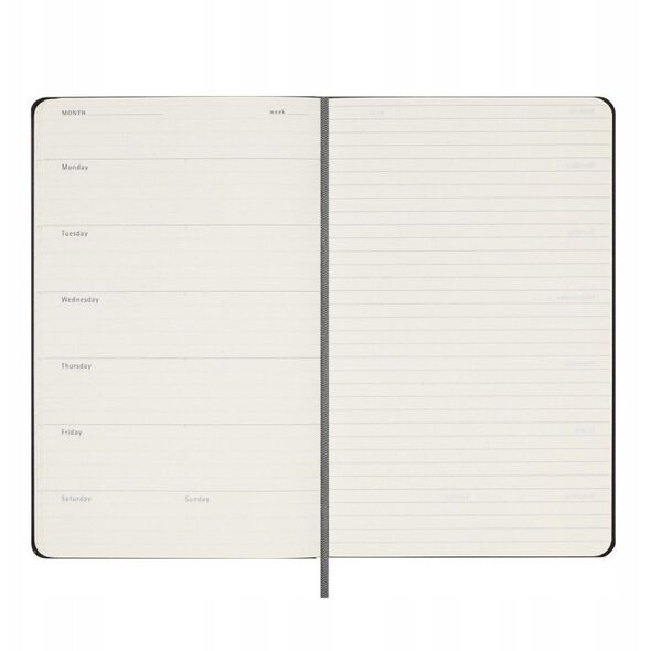 Kalendarz tygodniowy MOLESKINE bez dat, L, twarda oprawa, 13x21cm, czarny
