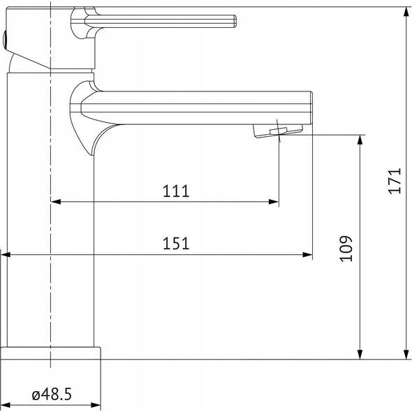 Bateria umywalkowa Cersanit (baterie umywalkowe) Bateria umywalkowa sztorcowa ZIP chrom (S951-586)