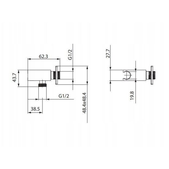 Bateria wannowa Cersanit SET B724 Zestaw wannowy podtynkowy ZEN chrom (S952-034)
