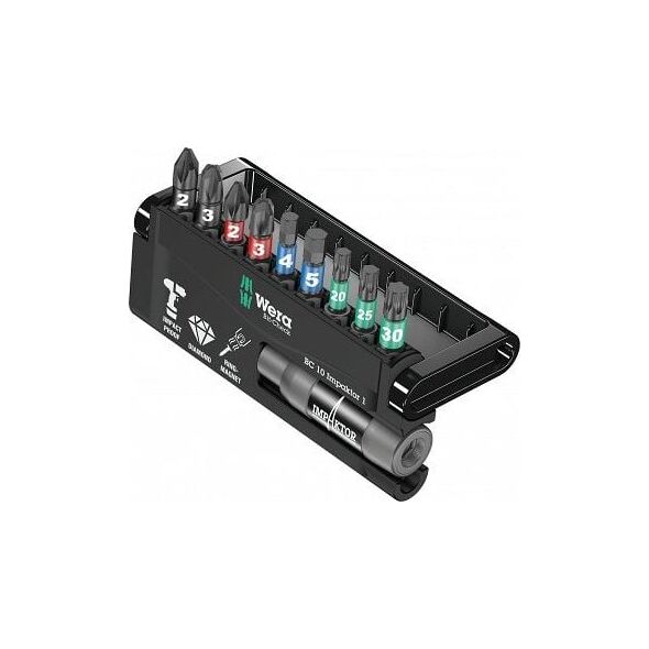 Wera zestaw bitów PH/PZ/TX sześciokątne Bit-Check 10 Impaktor 1 (5057680001)