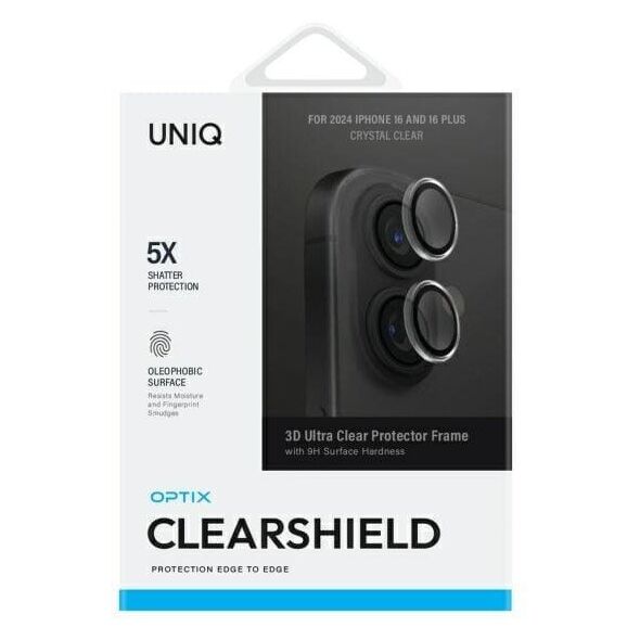 UNIQ Optix Clear Camera Lens Protector iPhone 16 6.1" / 16 Plus 6.7" crystal clear szkło na obiektyw aparatu z aplikatorem