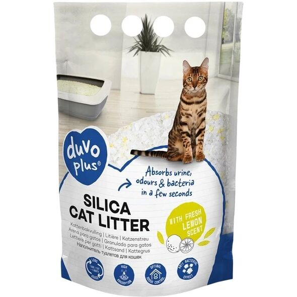 Duvo+ Premium Żwirek Silikonowy Dla Kota Cytryna 2kg 5L