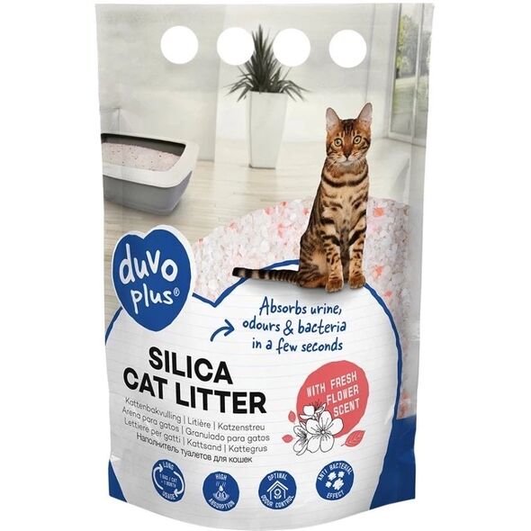 Duvo+ Premium Żwirek Silikonowy Dla Kota Kwiaty 2kg 5L