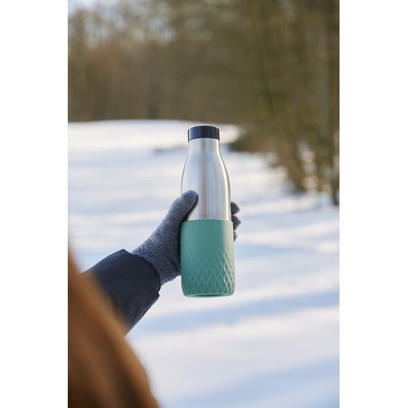 Tefal Bludrop Sleeve drinking bottle, 0.7 L, green/steel