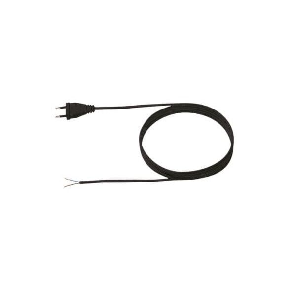 Kabel zasilający BACHMANN 2x0,75 2m czarny, wtyczka Euro H03VVH2-F rozpakowany