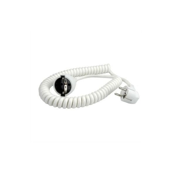 Kabel spiralny BACHMANN 0.5m-2m biały, H05VV-F 3G1.5mm CEE7/7