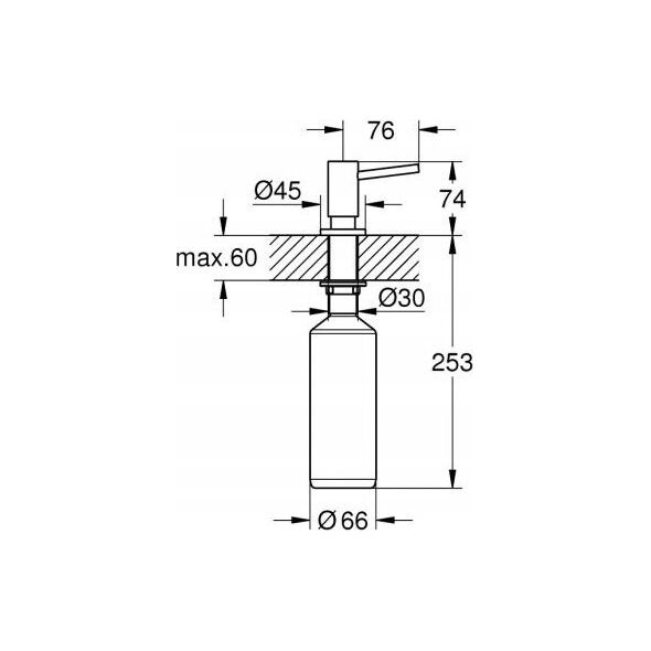 Grohe GROHE DOZOWNIK COSMOPOLITAN - BRUSHED HARD GRAPHITE.  40535AL0