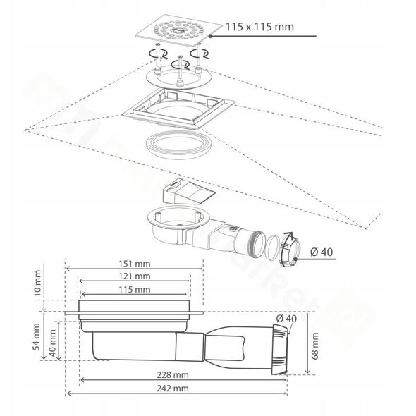 Wirquin wpust łazienkowy Compact 30723970