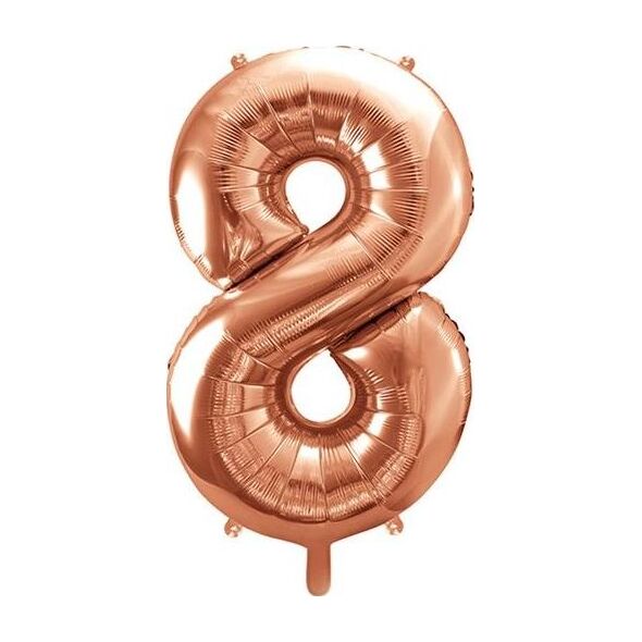 Party Deco Balon foliowy Cyfra "8", 86cm, różowe złoto uniwersalny