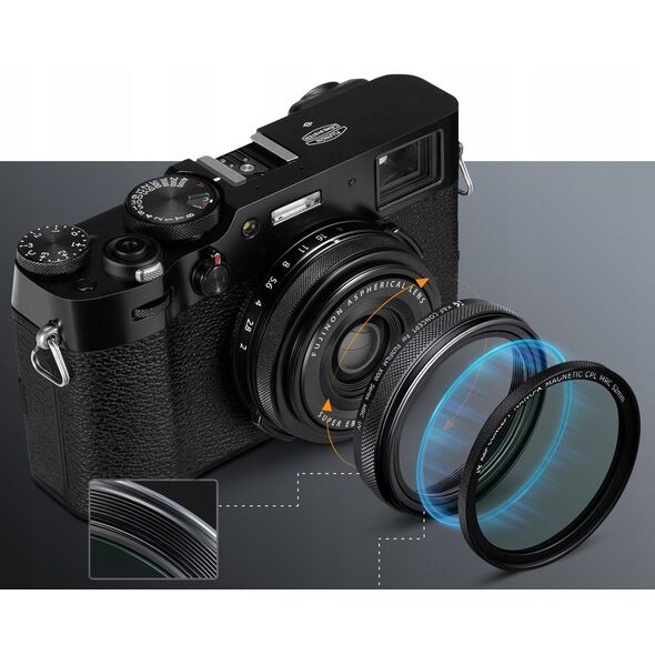 Zestaw 3w1 Filtr UV Nano-X Dekielek Osłona K&F do FujiFilm X100 X100S X100V / SKU:2335