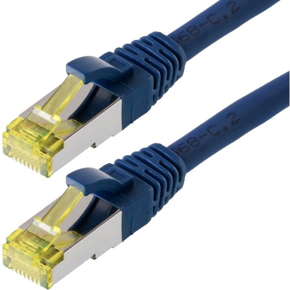 Telegärtner Patchkabel, S/FTP, PiMF, Cat 6A (ISO/IEC), niebieski, 0,5 m (L00000A0075)