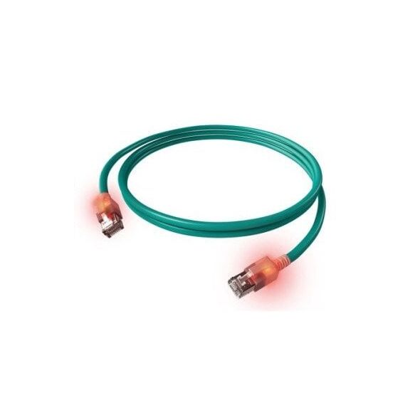 Kabel krosowy EasyLan S/FTP DualBoot LED Cat.6A, RJ45 / RJ45, LSOH, turkusowy, 7,5 m