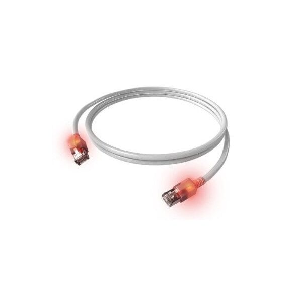 Kabel krosowy EasyLan S/FTP DualBoot LED Cat.6A, RJ45 / RJ45, LSOH, biały, 7,5 m