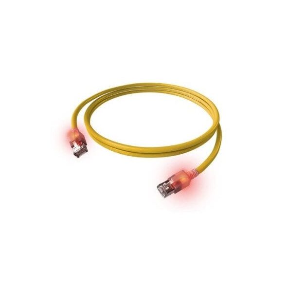Kabel krosowy EasyLan S/FTP DualBoot LED Cat.6A, RJ45 / RJ45, LSOH, żółty, 7,5 m