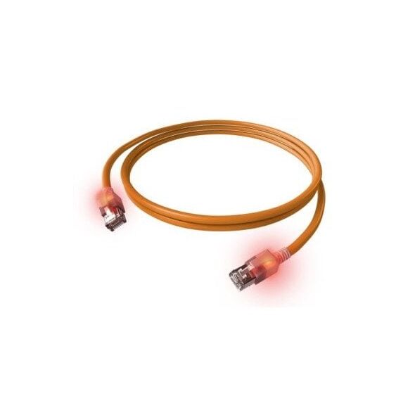 Kabel krosowy EasyLan S/FTP DualBoot LED Cat.6A, RJ45 / RJ45, LSOH, pomarańczowy, 10 m