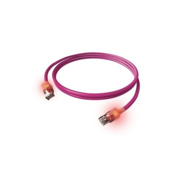 Kabel krosowy EasyLan S/FTP DualBoot LED Cat.6A, RJ45 / RJ45, LSOH, fioletowy, 2 m